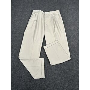 New Haggar Smart Fiber Dress Pants Men's 36x32 Stone Beige Two Tone Herringbone